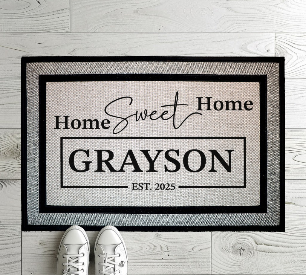 Personalized Last Name Doormat, Custom Family Welcome Mat, Housewarming Gift