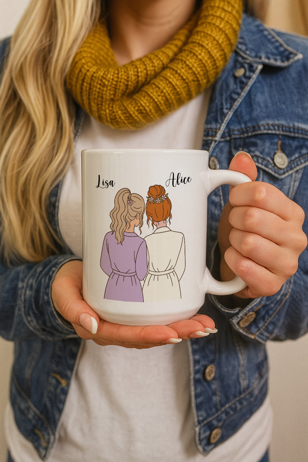 Personalized Ceramic Best Friends Matching Coffee Mug, Soul Sisters Tea Cup