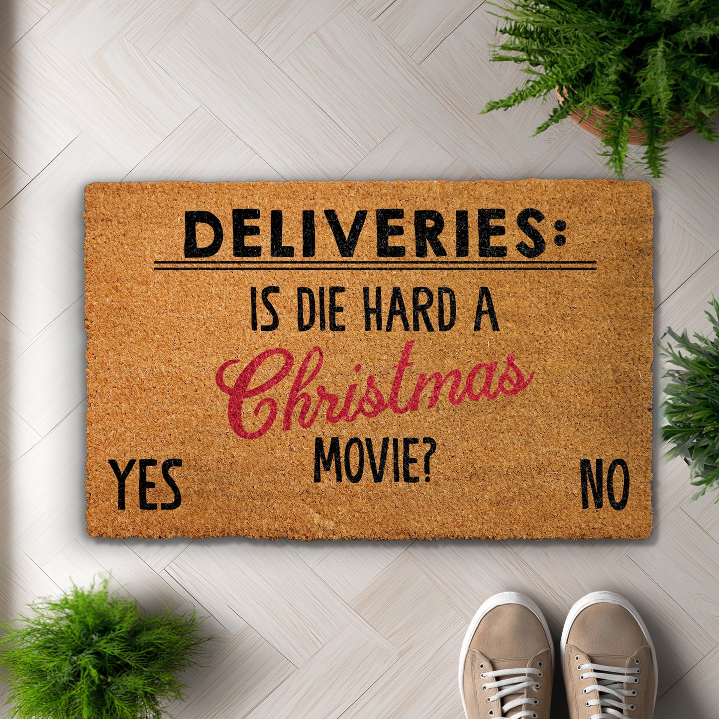 Die Hard Christmas Doormat, Festive Entrance Rug, Holiday Home Decor