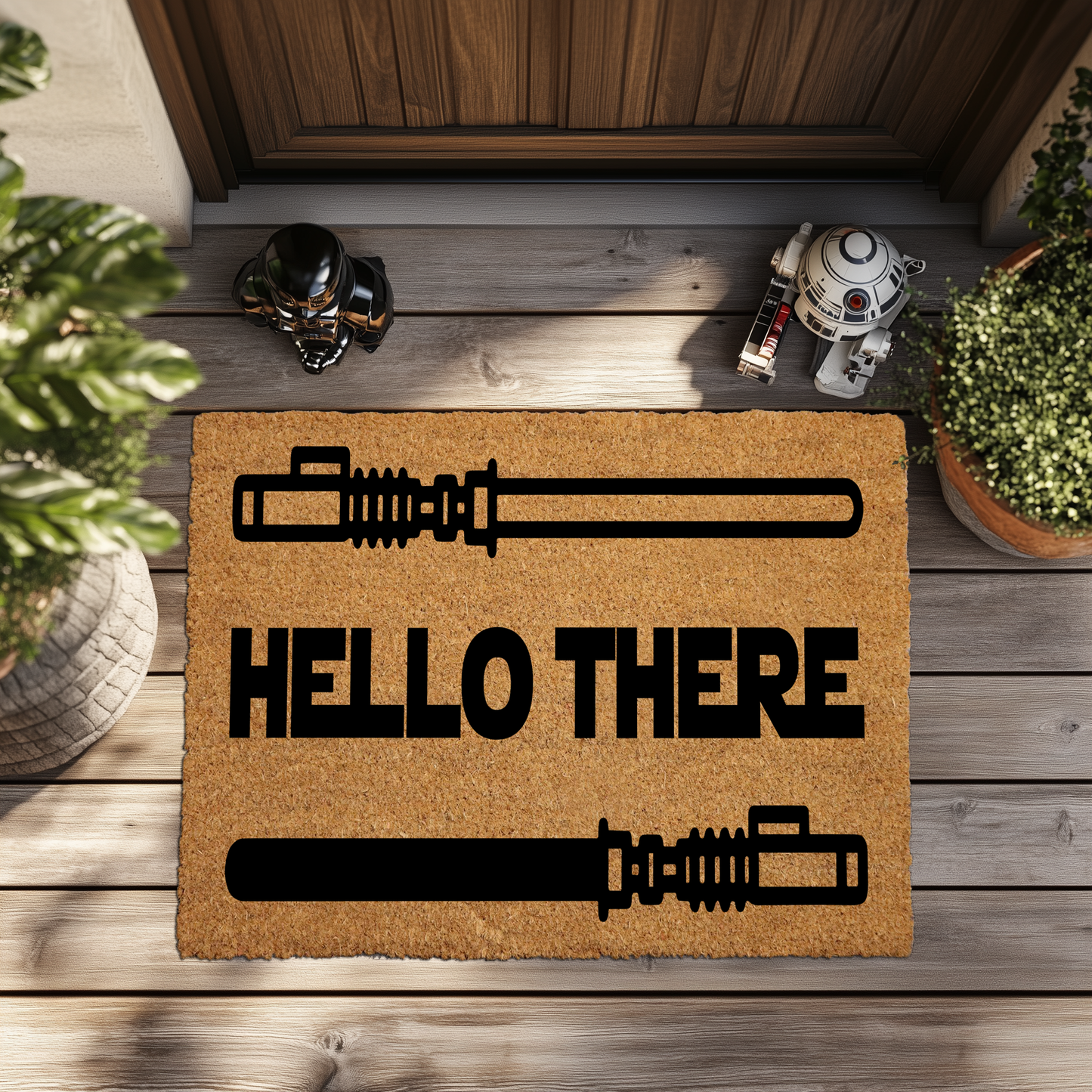 Welcome with Force: Star Wars Lightsaber Doormat, Coir Entryway