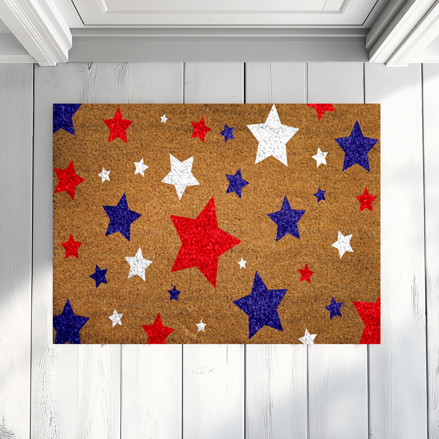Red, White, and Blue Star Doormat: Celebrate Patriotic Spirit!