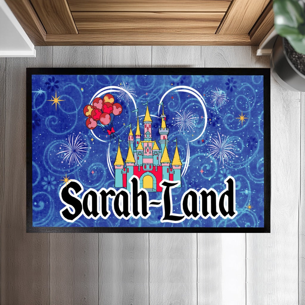Create a magical entrance with Personalized Disneyland Kids Room Doormat.