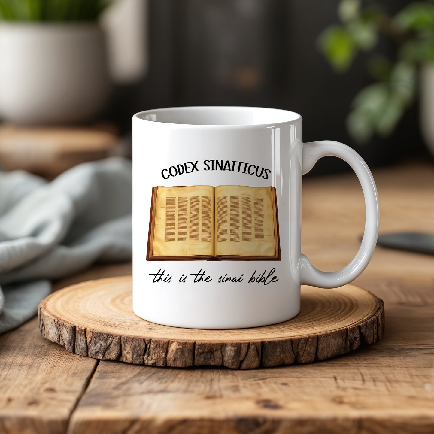 Explore the Codex Sinaiticus Ceramic Mug, A Historical Christian Gift