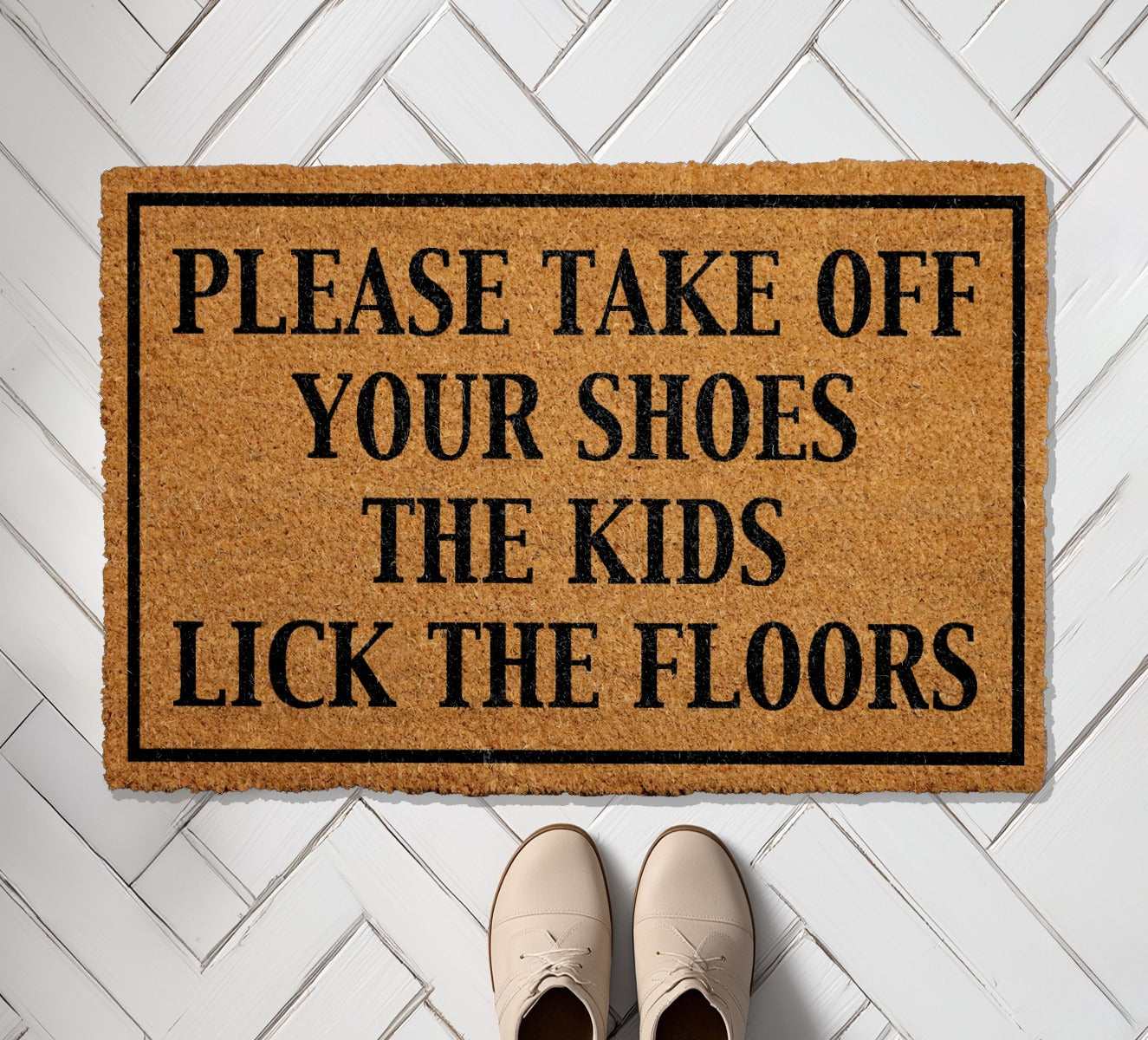 Quirky Family Doormat, Welcoming Humor for Your Home Entrance