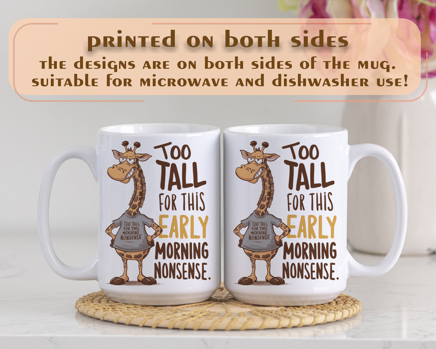 Quirky Giraffe Mug: Funny Cup for Tall Animal Lovers