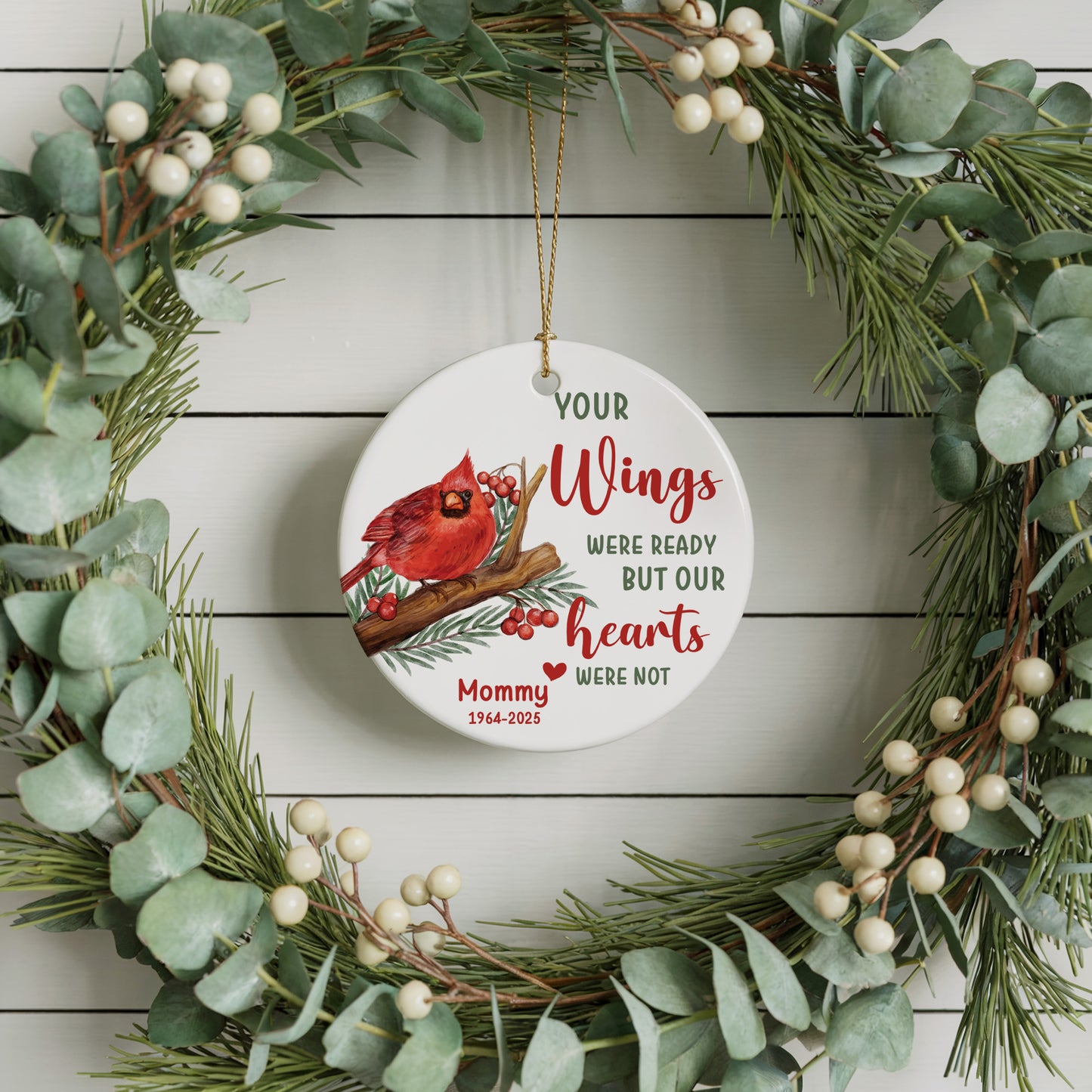Loving Memory Ornament: Cardinal Theme, Heartfelt Sympathy Keepsake