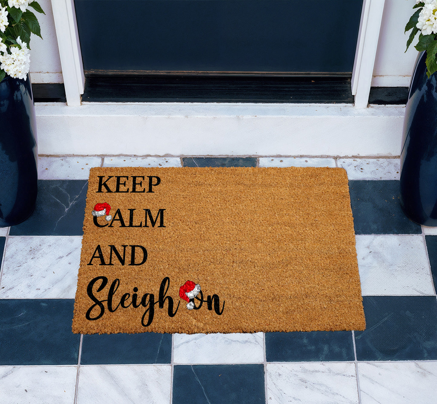 Sarcastic Xmas Doormat: Keep Calm And Sleigh On, Festive Decor