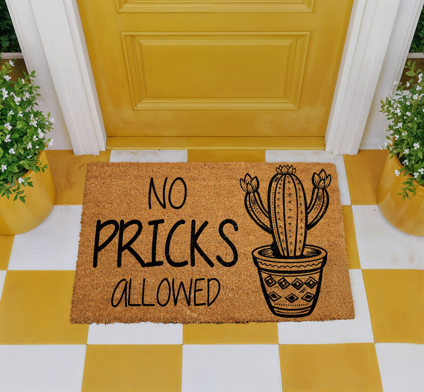 Welcome Guests with our Funny Cactus Doormat, Perfect Housewarming Gift!