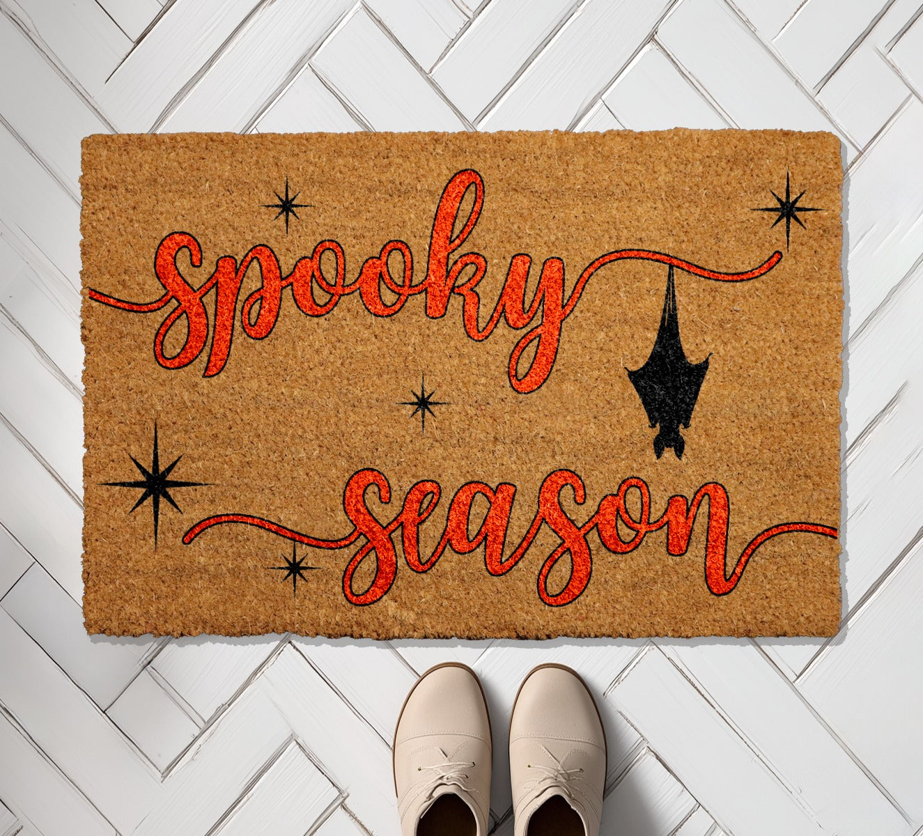 Spooky Season Doormat, Cute Bat Fall Decor, Autumn Housewarming Welcome