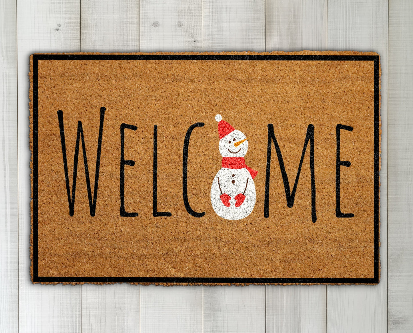 Winter Welcome with Snowman Doormat: Festive Holiday Front Porch Decor