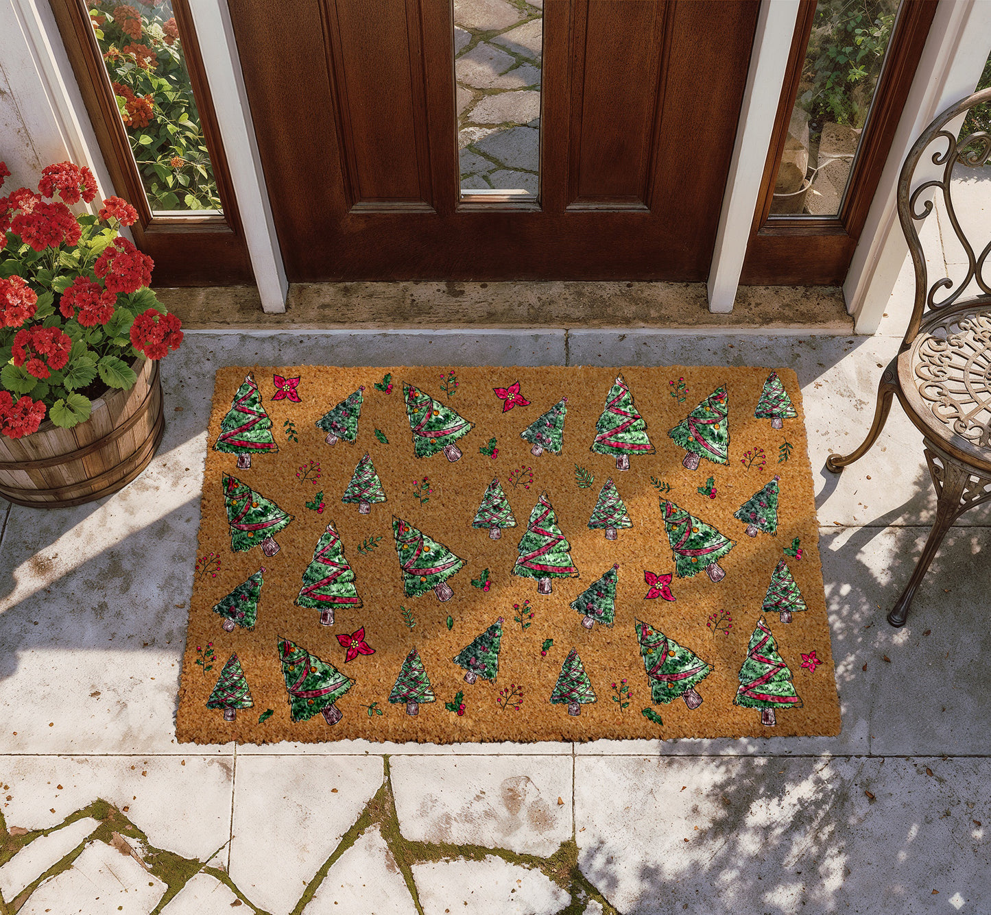 Festive Holiday Welcome Mat, Winter Housewarming Decor for Your Home