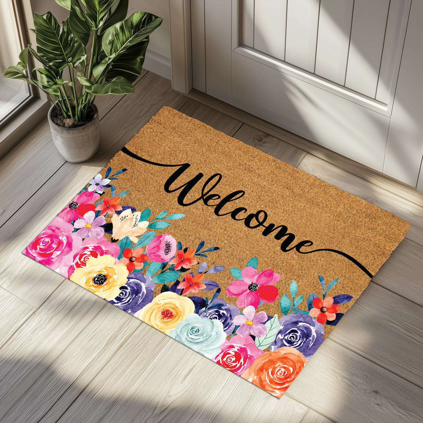 Charming Floral Welcome Doormat, Ideal Wedding Home Gift & Decor