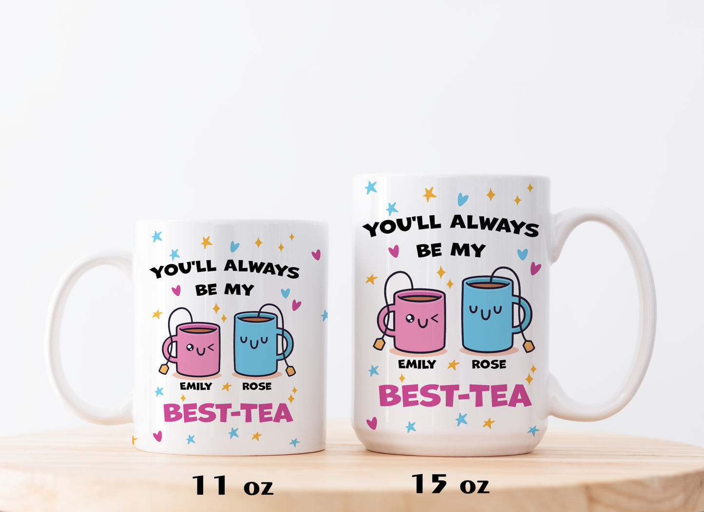 BFF Ceramic Mug, Friendship Tea Cup, Cute Bestie Gift