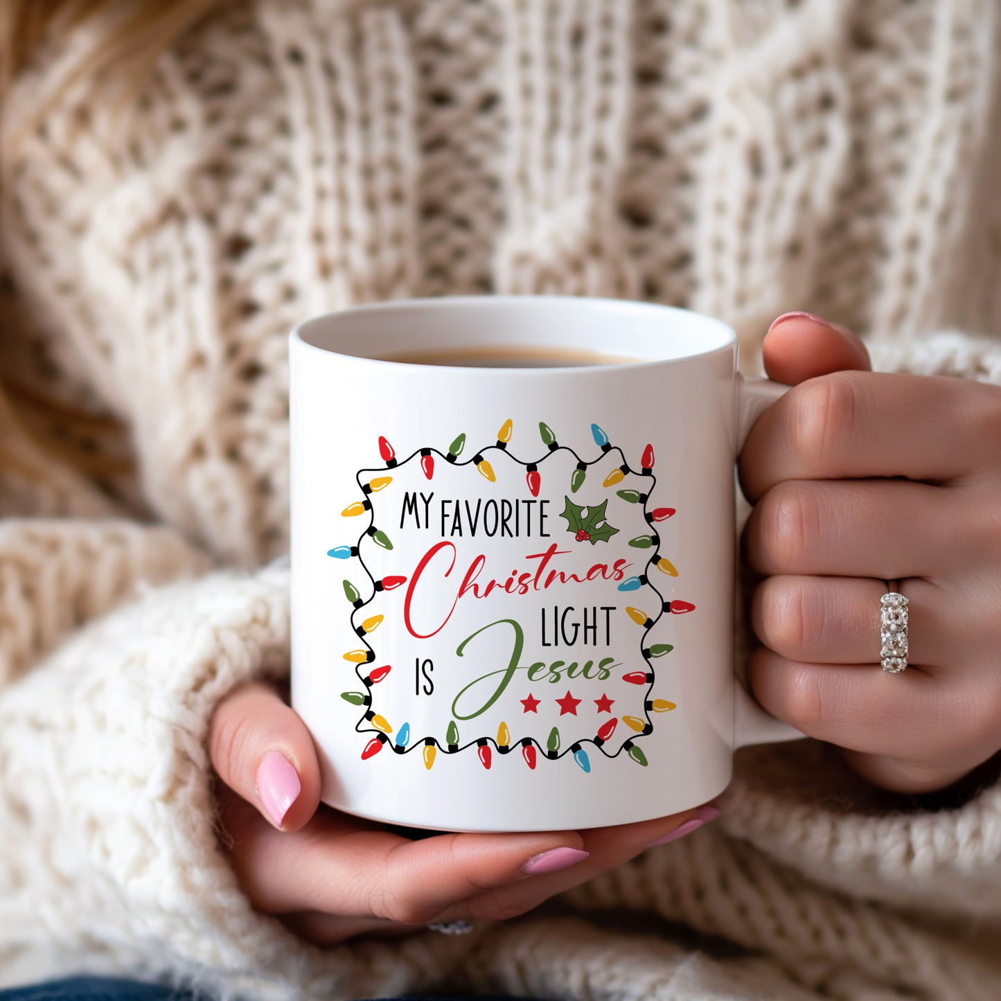 Jesus Lovers Holiday Cup: Christian Christmas Coffee Mug, Religious Xmas