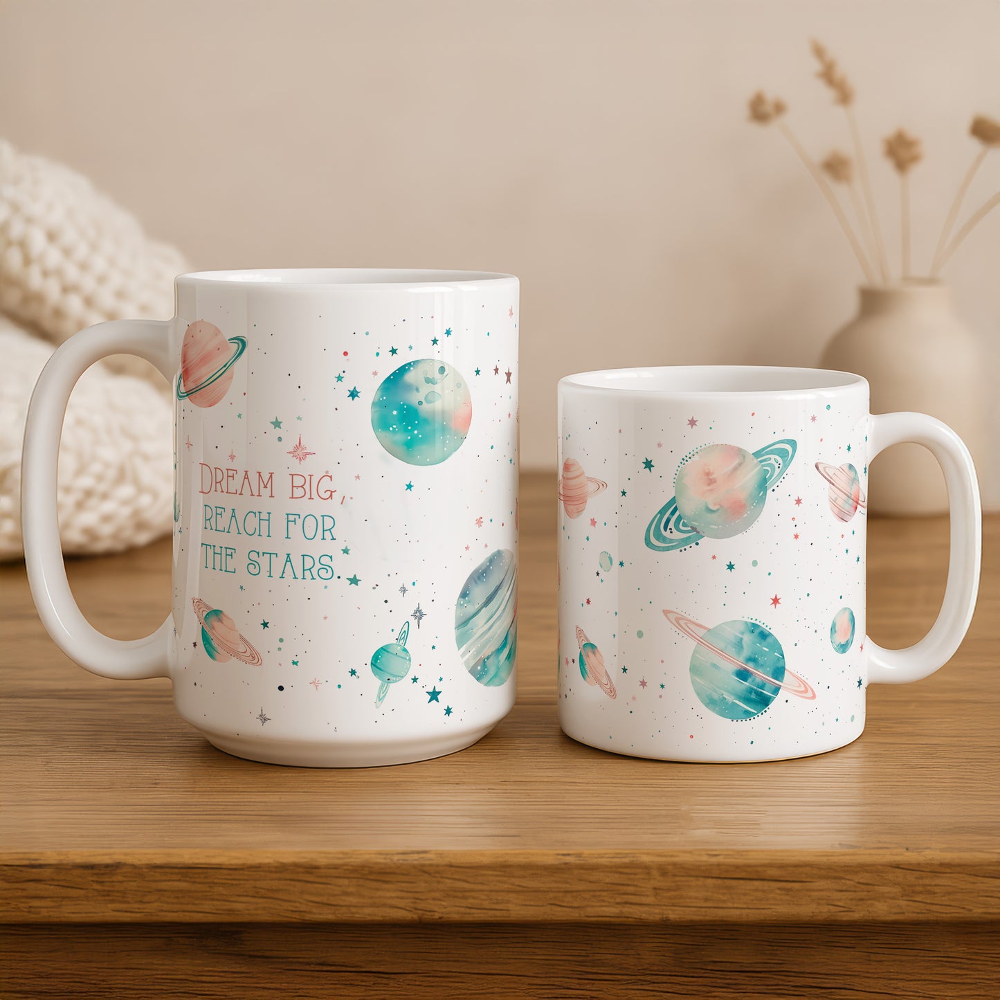 Dream Big, Reach for the Stars: Aesthetic Planets Coffee Mug