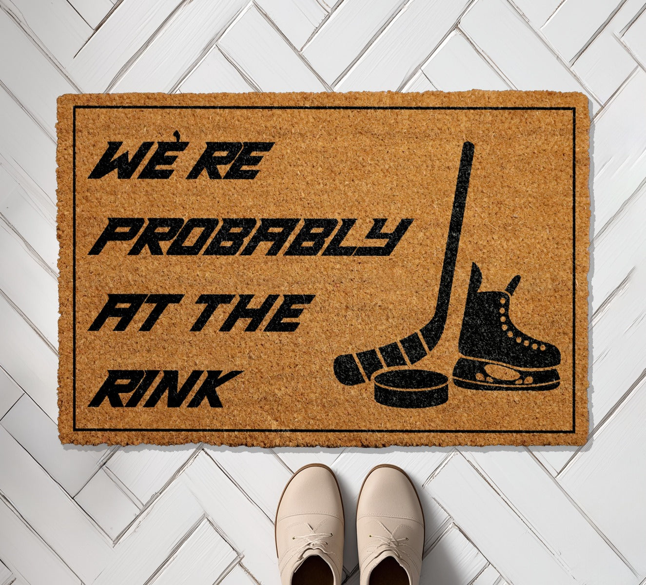 Rink Doormat: Hockey Fan's Welcome Rug, Funny Housewarming Gift