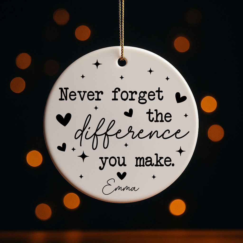 Motivational Ceramic Ornament, Personalized Appreciation Keepsake for Positive Affirmations.