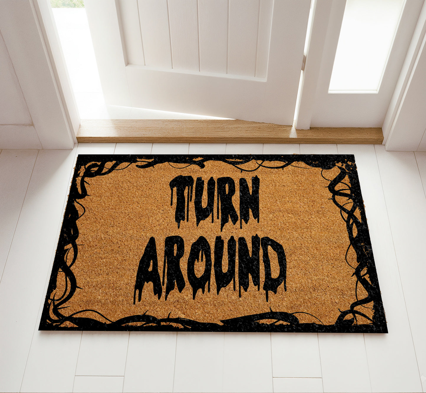 Spooky Halloween Welcome Mat, Gothic Horror Movie Home Decor