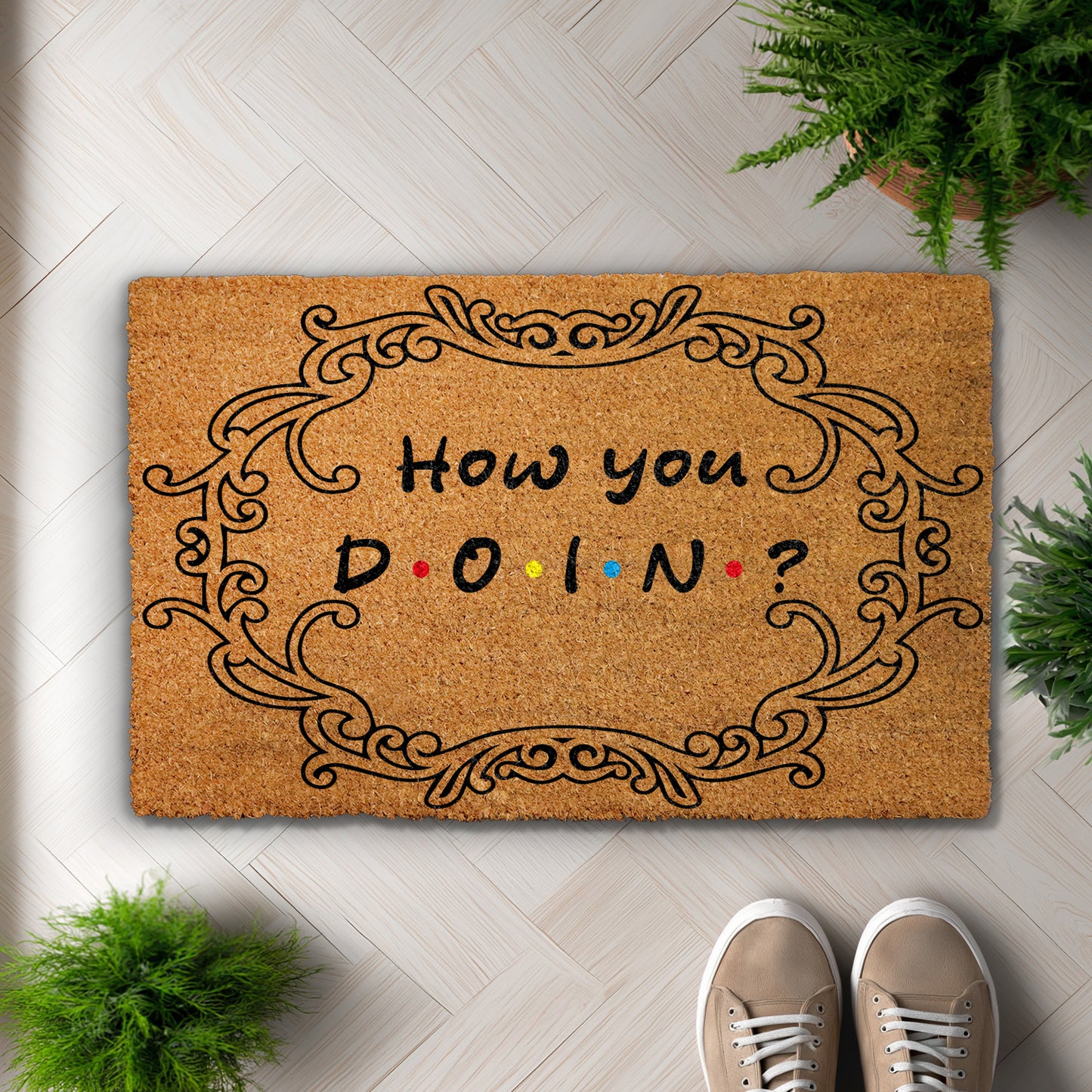 How You Doin' Doormat, Funny TV Show Inspired Coir Rug