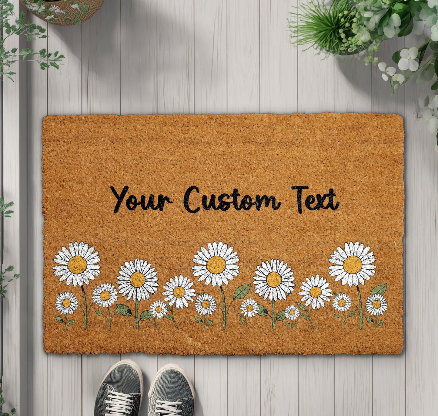 Elegant, Custom Daisy Doormat: Refresh Your Home Decor and Welcome Guests