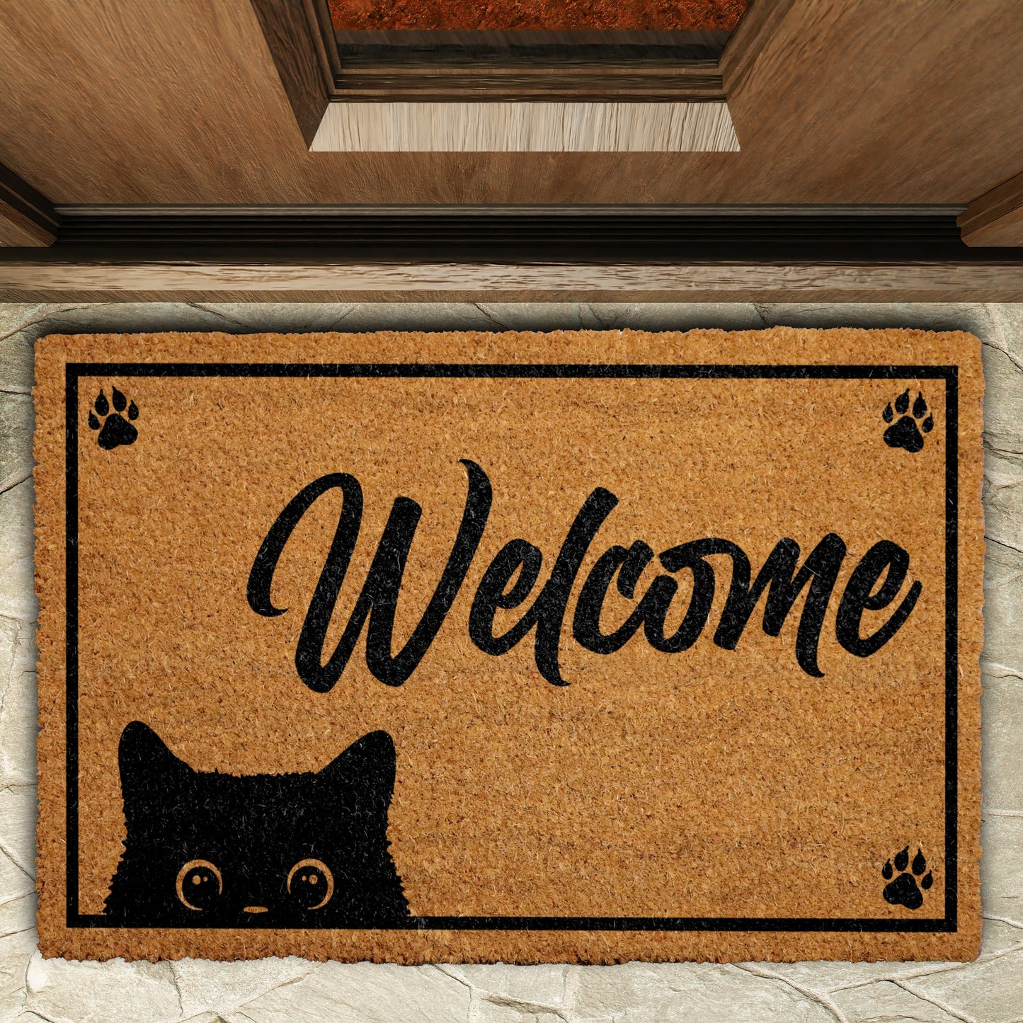 Peeking Cat Doormat: Cute Home Decor for Cat Lovers