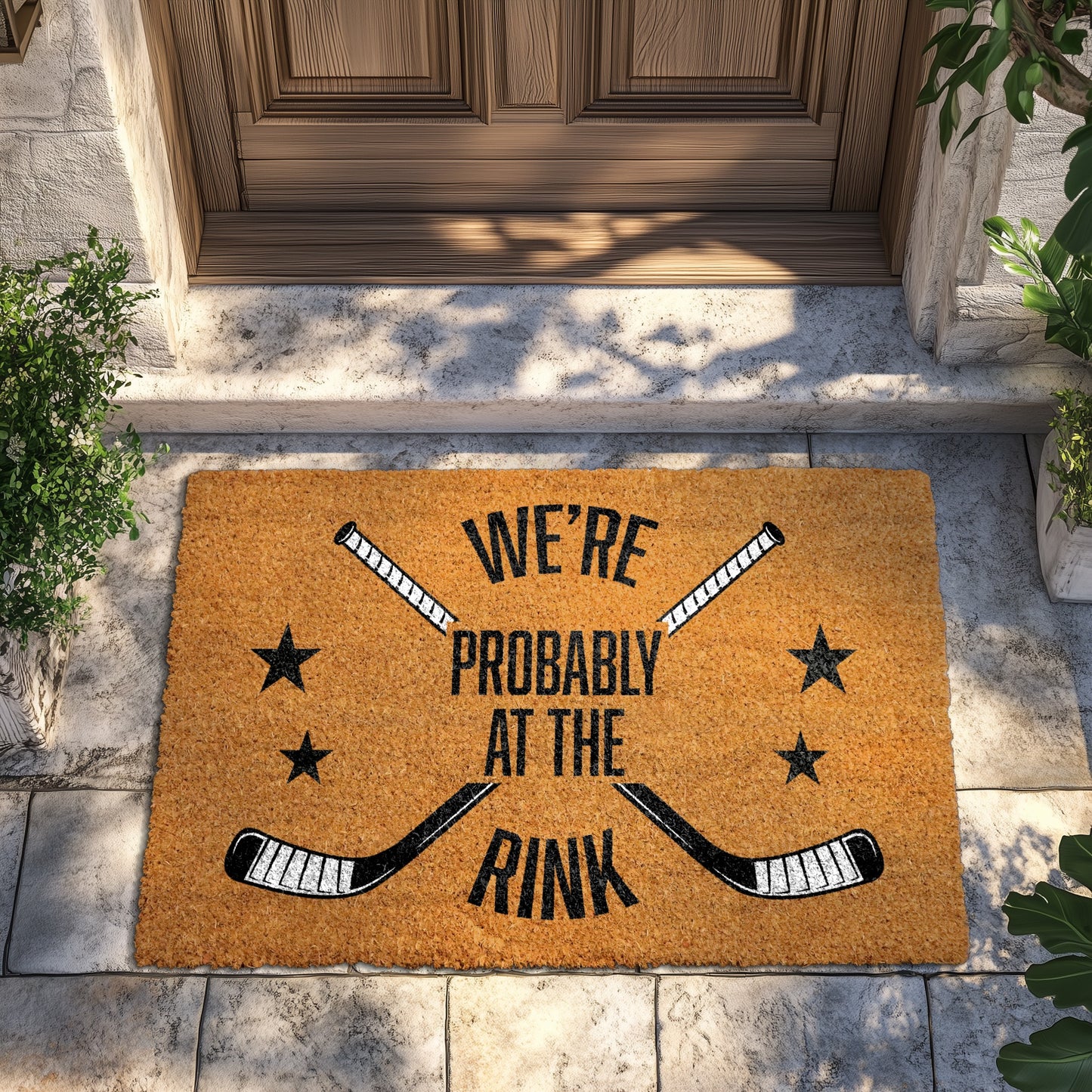 Welcome Hockey Fans, Probably At The Rink, Funny Doormat
