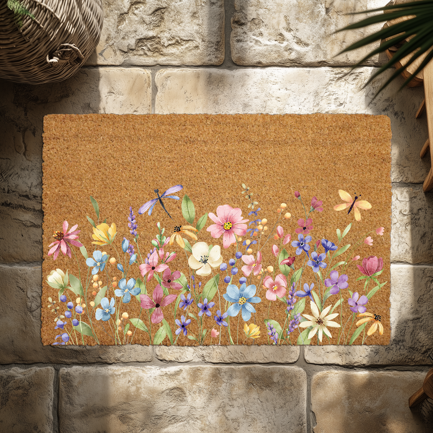 Floral Welcome Doormat: Elegant Flower Entryway Mat for Wedding Gift