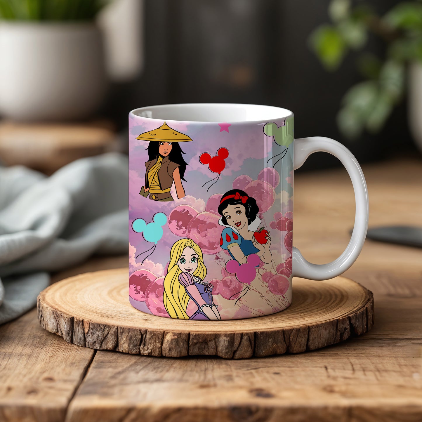 Whimsical Disney Princess Mug, Perfect Gift for Fans, Sublimation Tea Cup