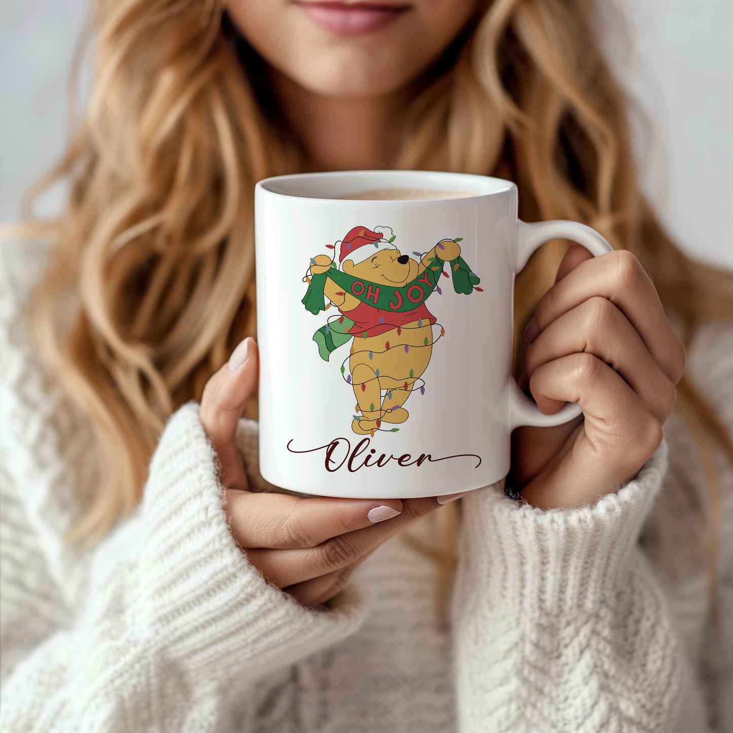 Personalizable Pooh & Friends Xmas Mug, The Most Wonderful Coffee