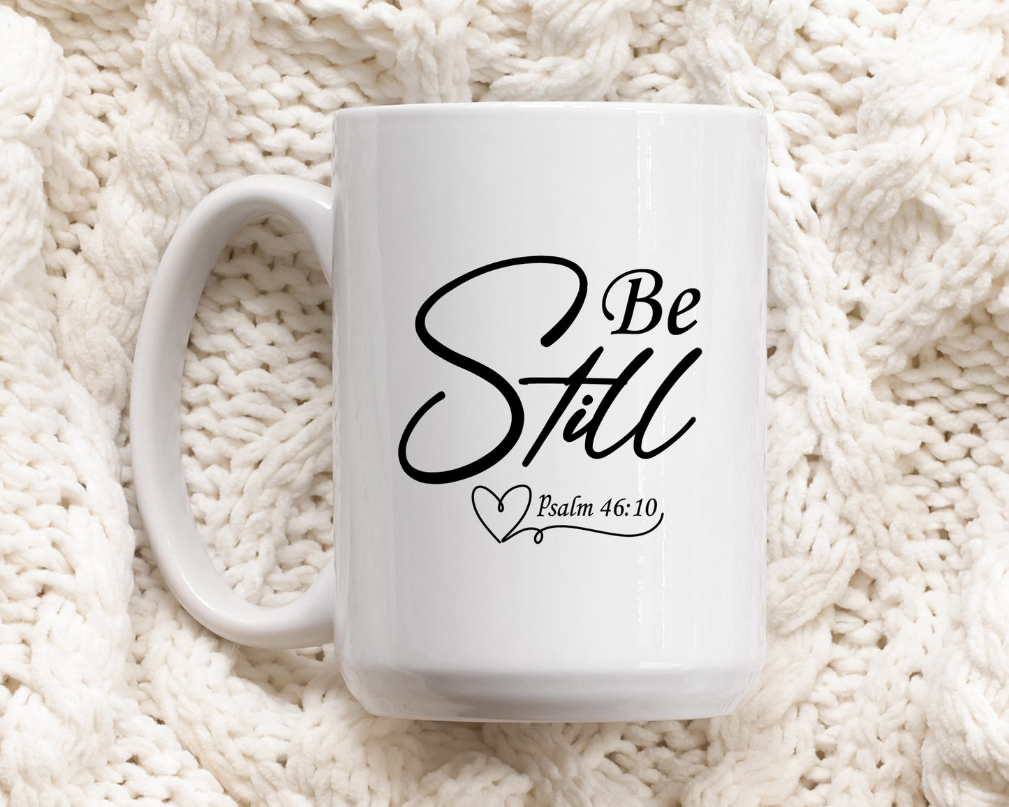 Psalm 46:10 Pottery Cup, Inspirational Christian Daily Mug, Faith Theme
