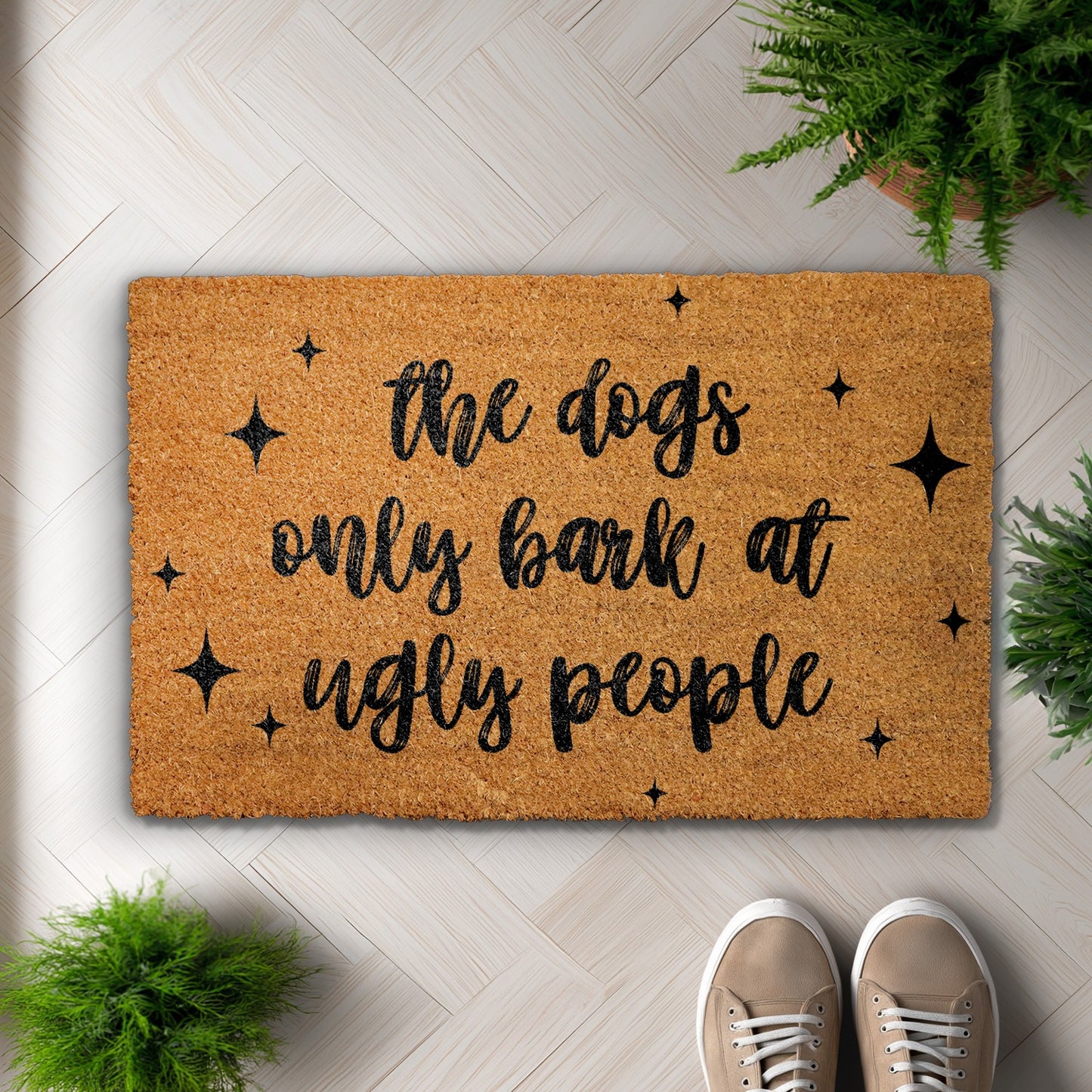 Rude Humor Welcome Mat, Funny Dog Doormat for Front Porch
