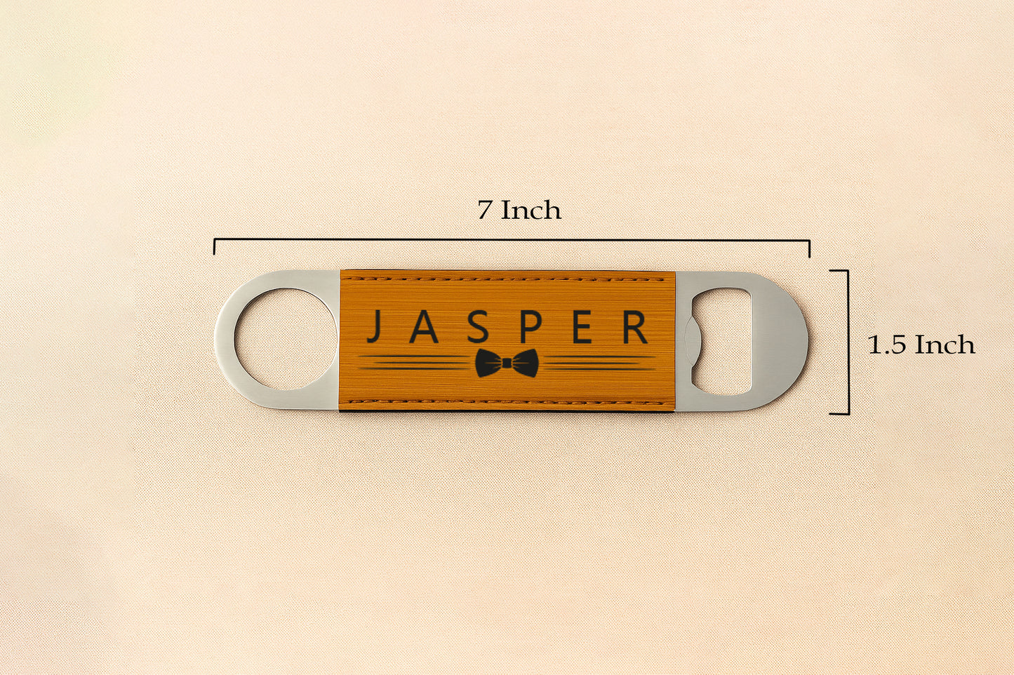 Personalized Leather Beer Opener, Hunter's Custom Bartender Gift, Engraved Name