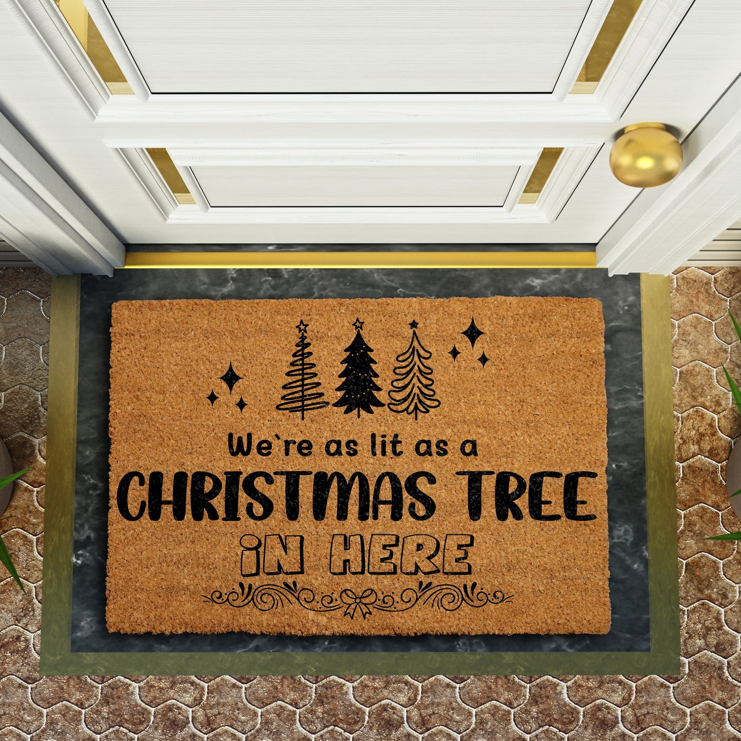 Light Up Your Entryway with our Festive Christmas Doormat!