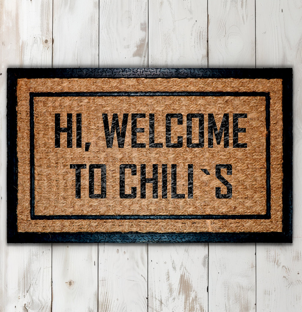 Chili's Welcome Doormat: Humorous Home Decor for a Stylish Entryway