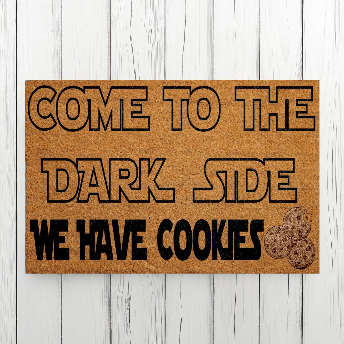 Geeky Welcome Mat: Dark Side Cookies, Nerdy Housewarming Gift