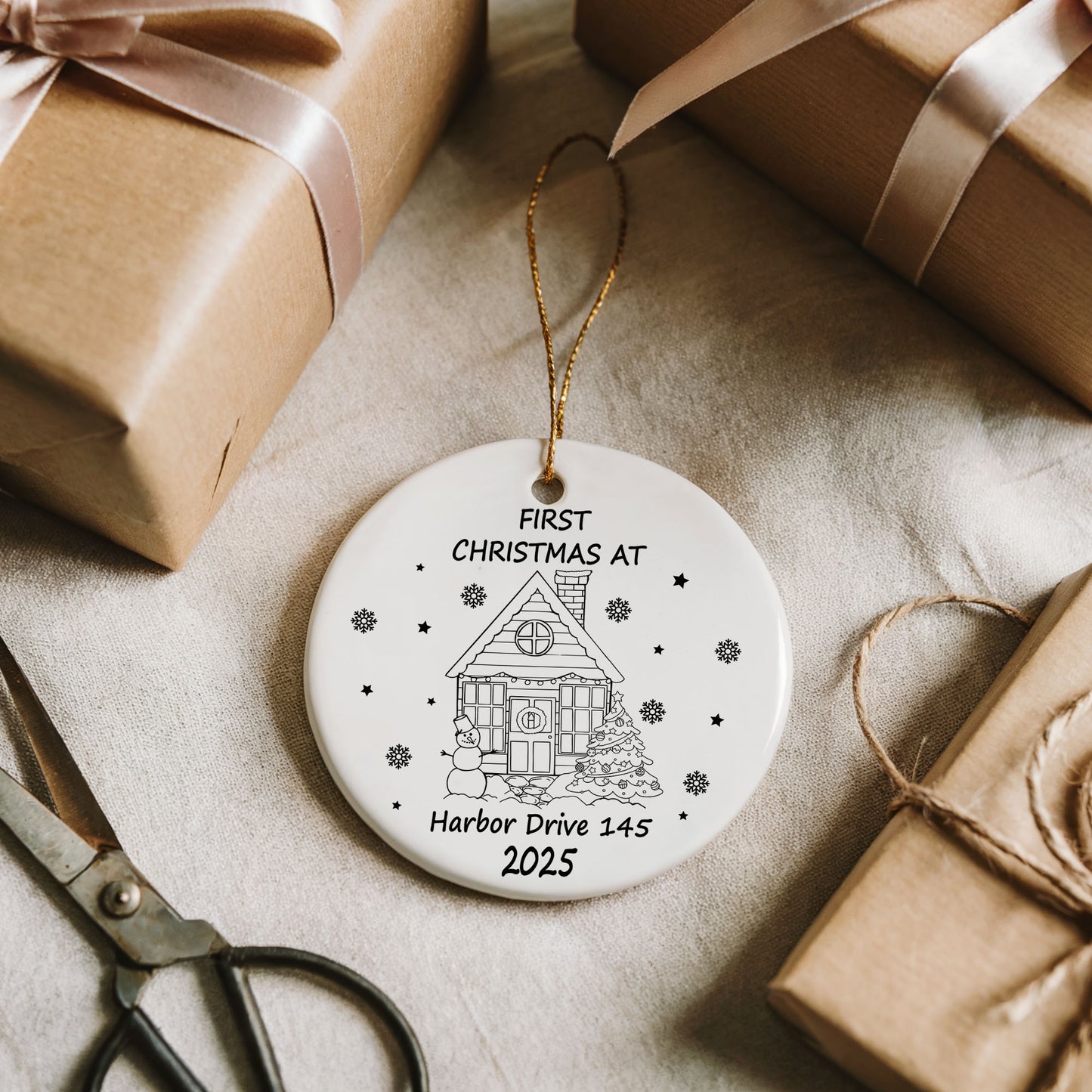 Personalized New Home Ornament, Housewarming Keepsake, Cute Christmas Decor