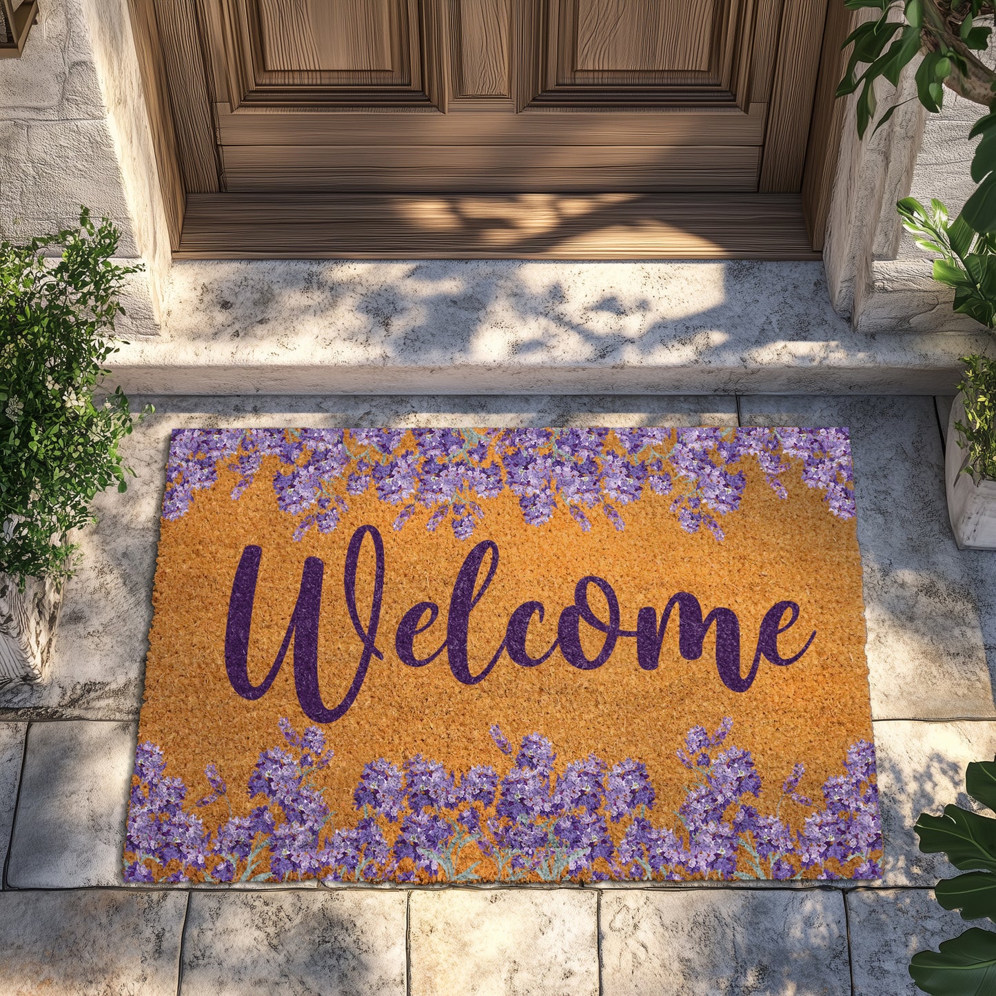 Inviting Floral Welcome Mat, Perfect for Spring Porch Decor