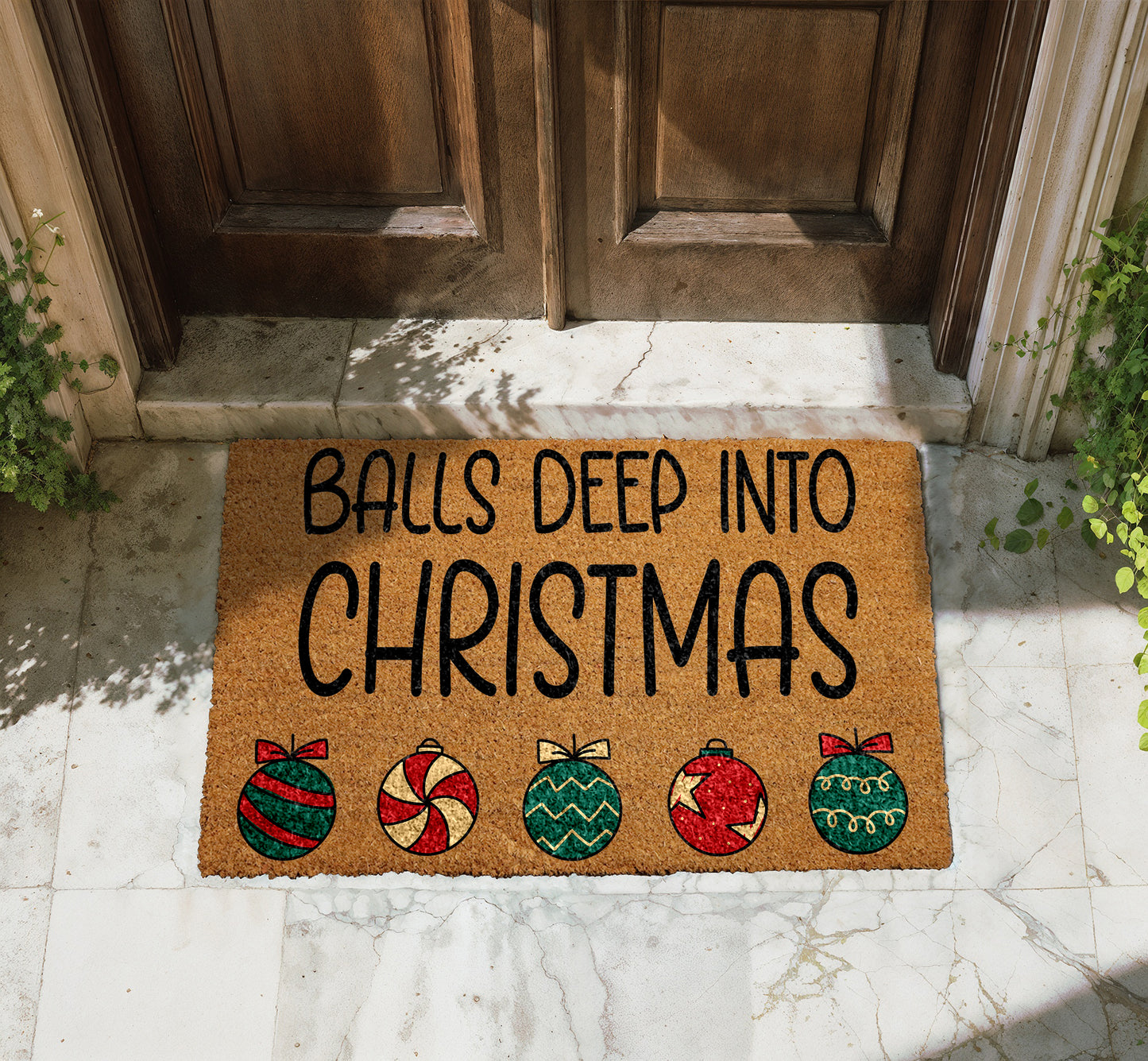 Boldly Welcome Guests with Hilarious Christmas Doormat, Adult Humor