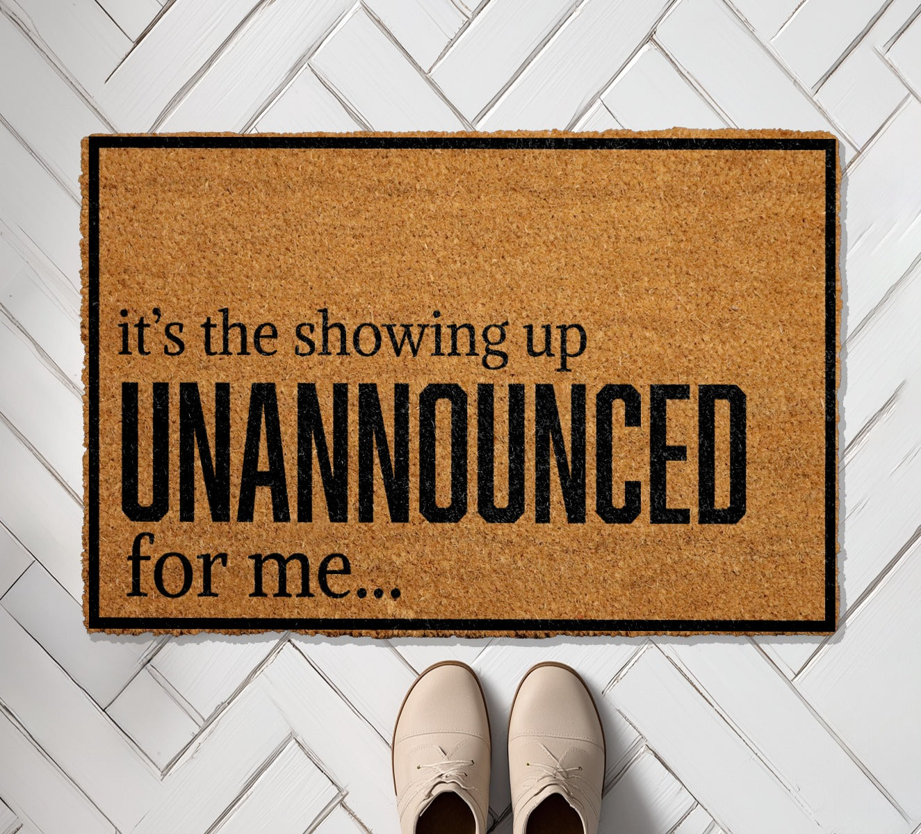 Welcome Unexpected Guests with a Humorous Unannounced Visit Mat