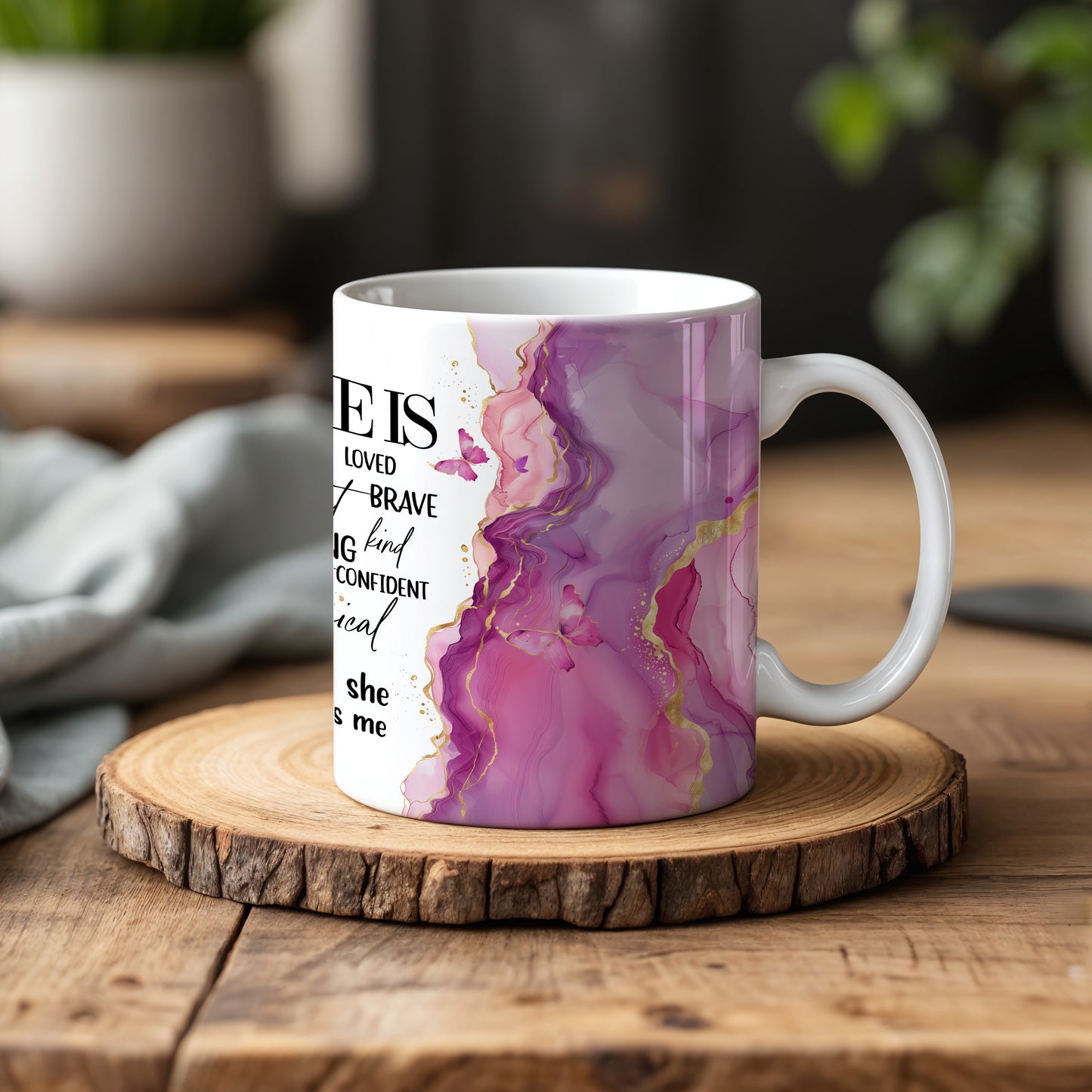 Empowerment in a Mug: Strong, Smart, Kind - Marble Theme
