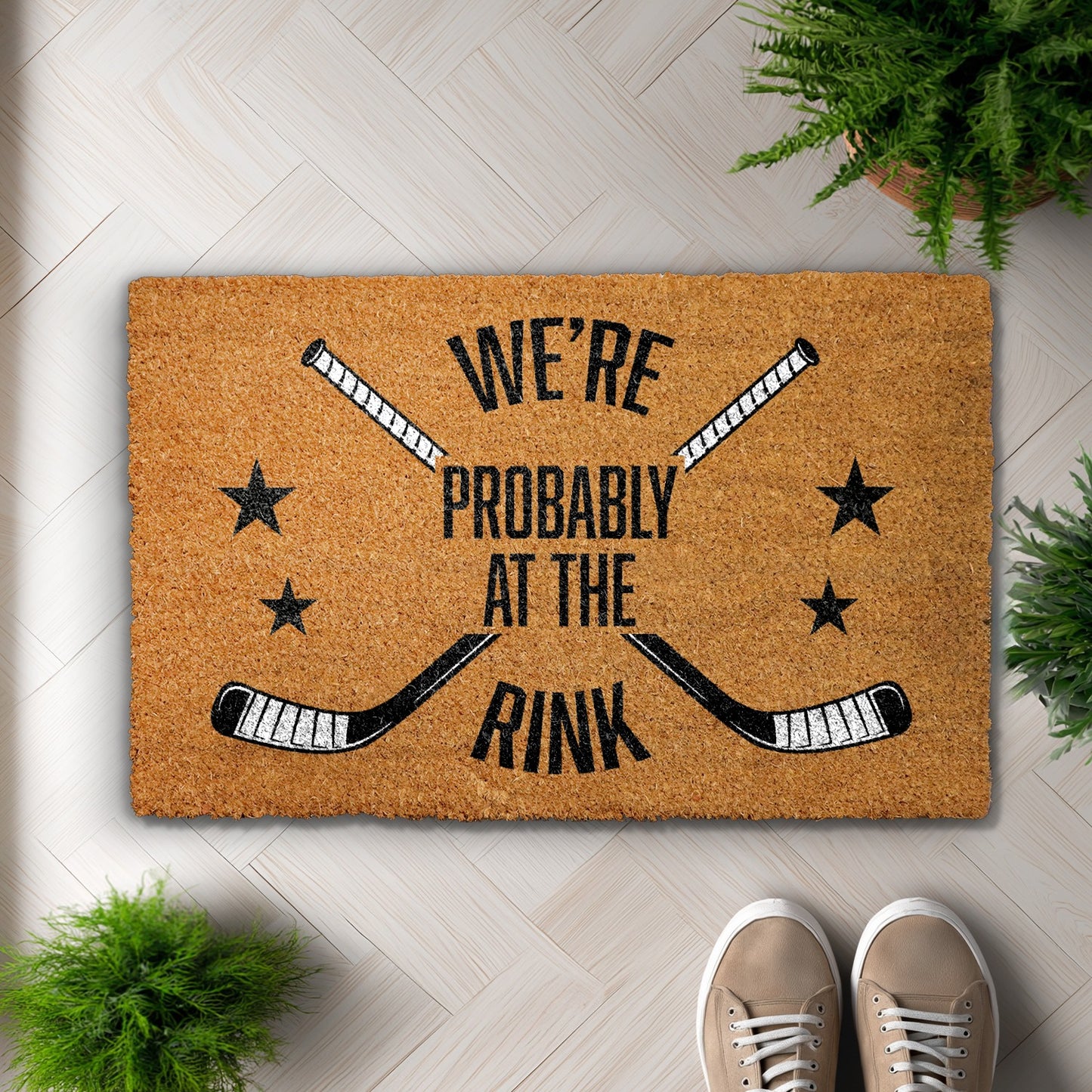 Welcome Hockey Fans, Probably At The Rink, Funny Doormat