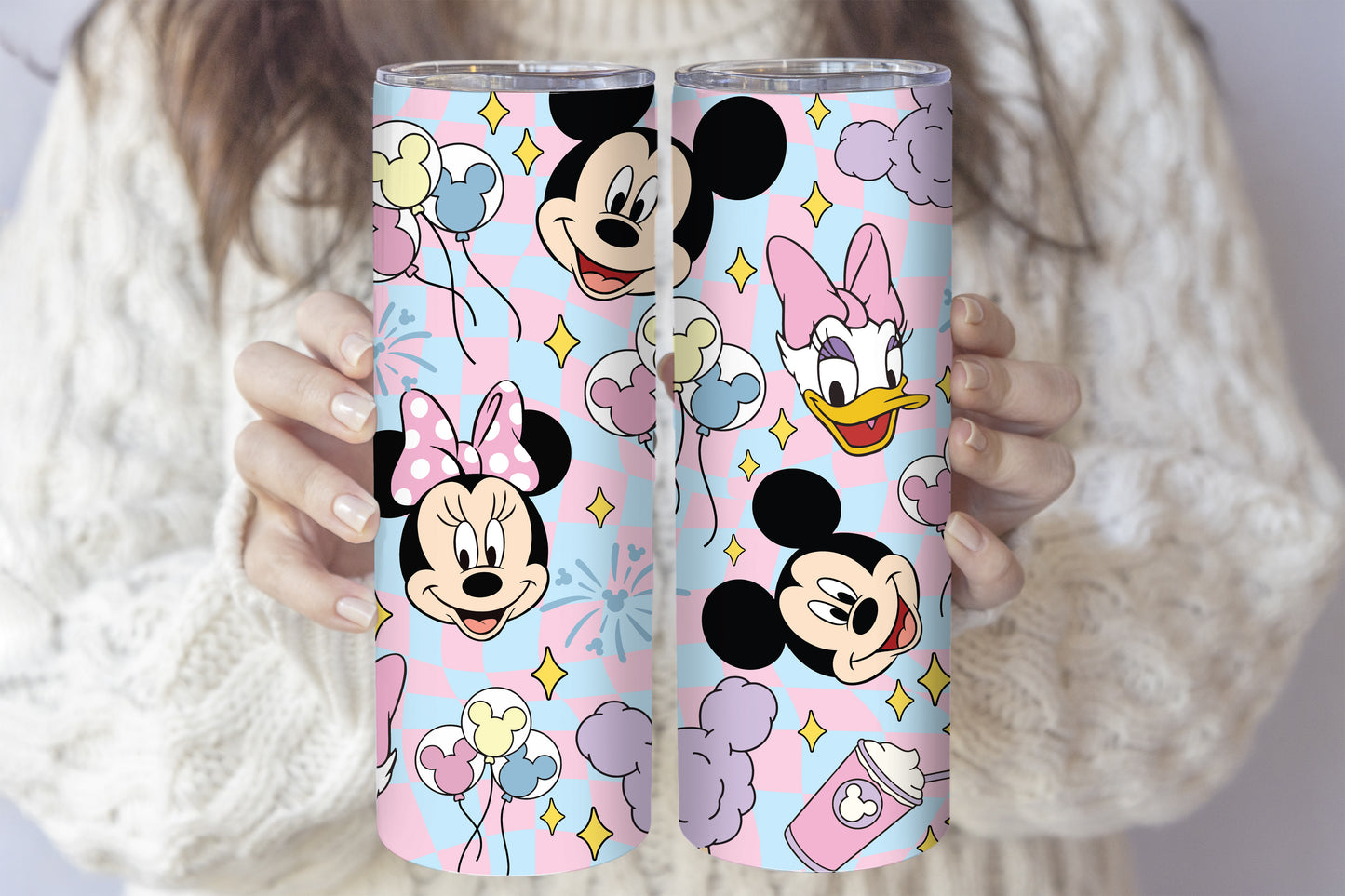 Disneyland Girls Trip Drinkware: Minnie Mouse, Daisy Duck Tumbler & Balloons