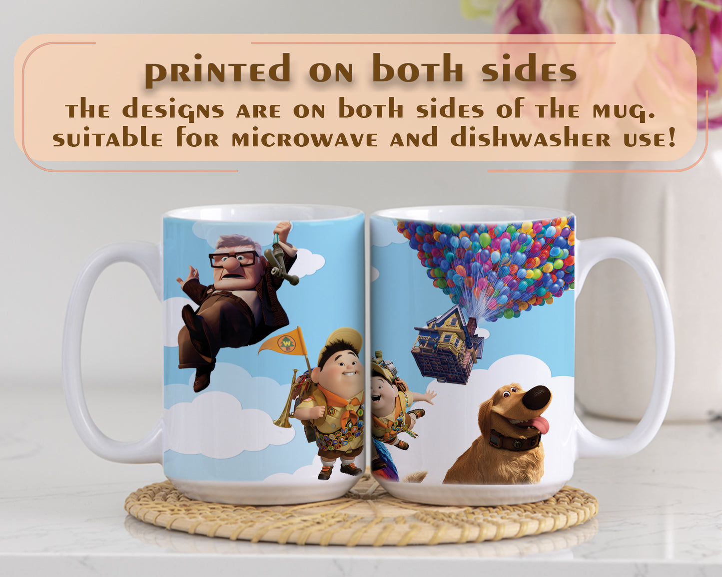 Disney Pixar Fan Gift: Up Movie Mug, Carl And Russell.