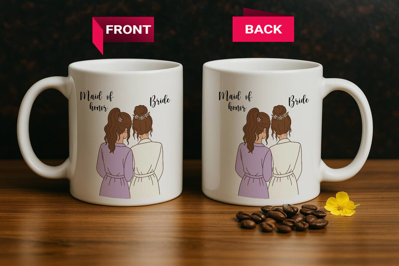 Personalized Ceramic Best Friends Matching Coffee Mug, Soul Sisters Tea Cup