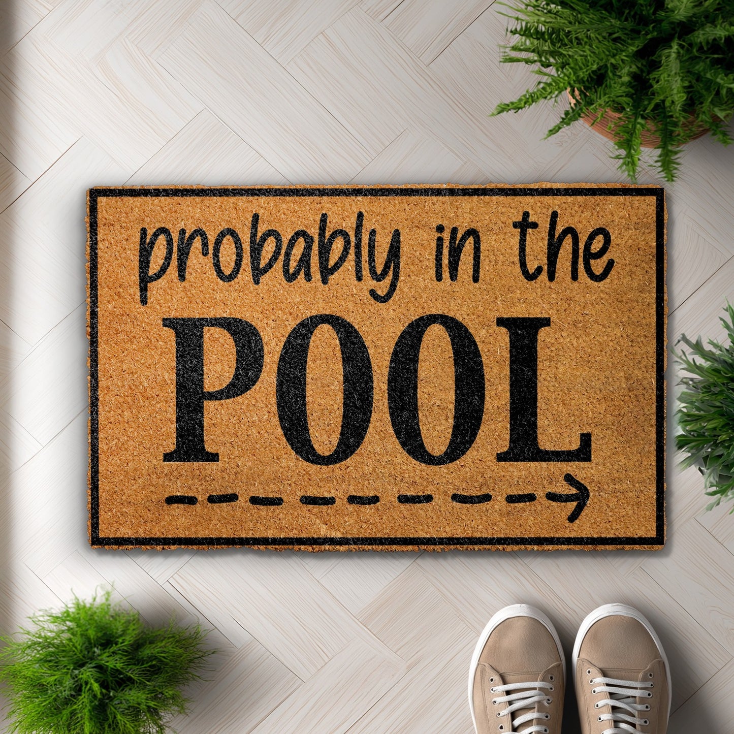 Summer Fun: Probably In The Pool Doormat, Poolside Decor