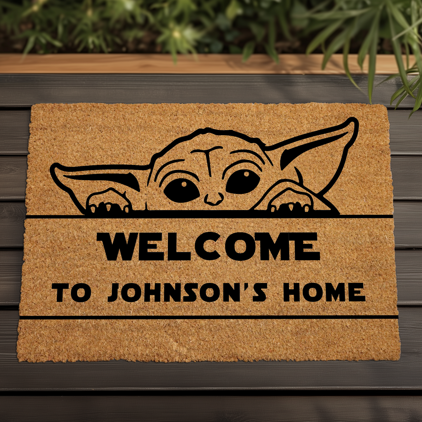 Charming Baby Yoda Doormat, Welcoming Home Decor, Farmhouse Entryway Mat