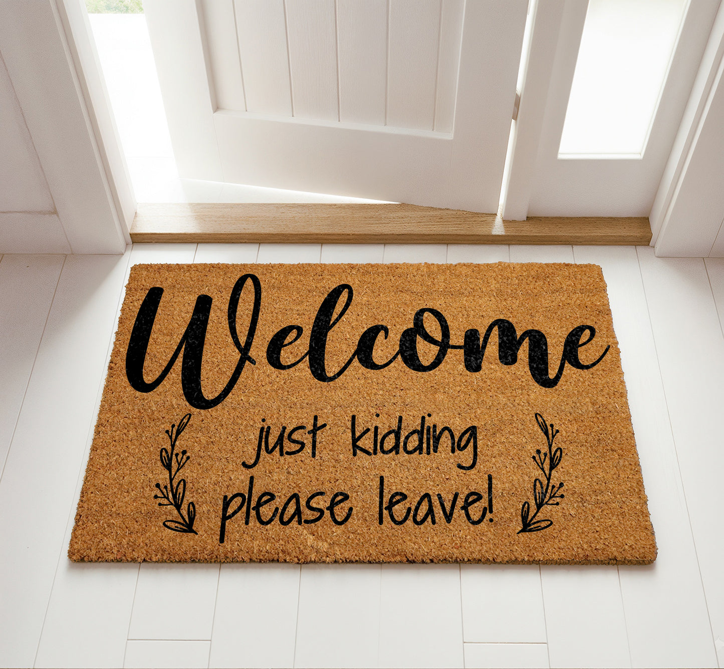 Sarcastic Home Entrance Decor, Funny Go Away Welcome Mat!