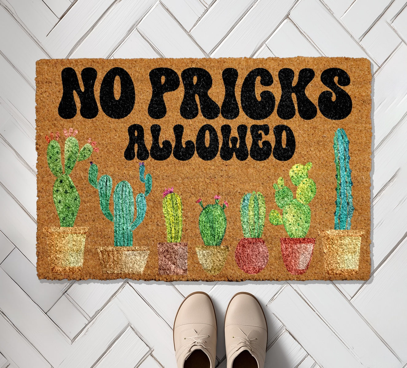 Snarky Cactus Doormat: A Funny Welcome for Cactus Lovers!