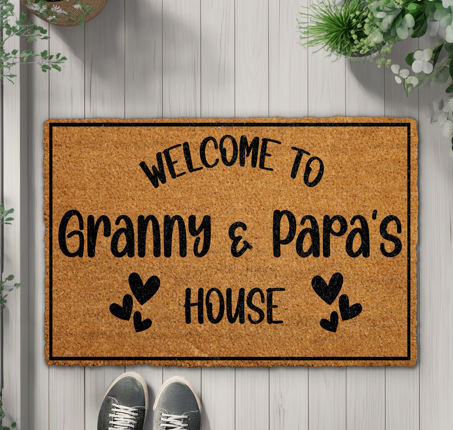 Eco-friendly Welcome Mat: Granny & Papa's House Grandparents Home Decor