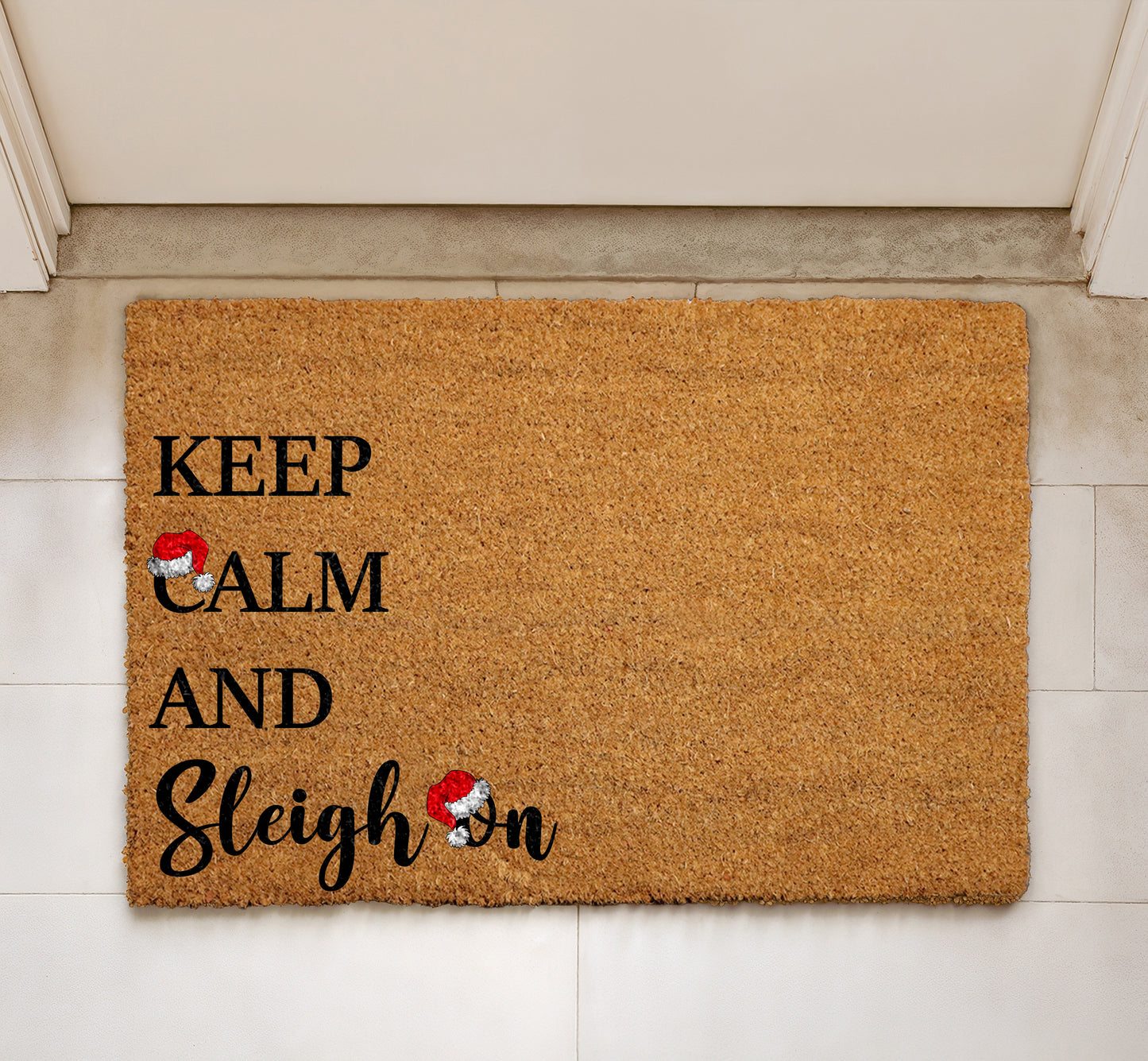Sarcastic Xmas Doormat: Keep Calm And Sleigh On, Festive Decor